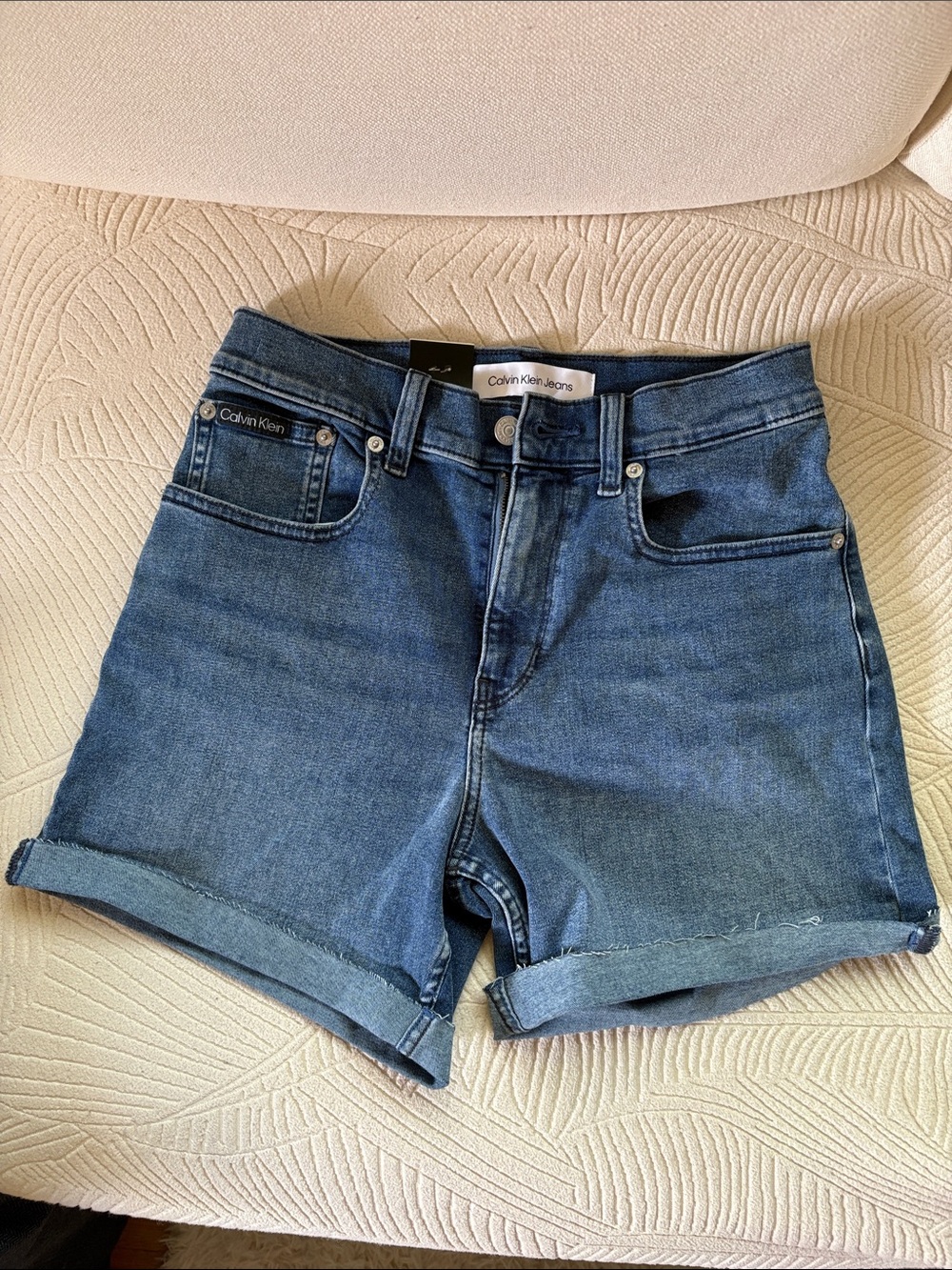 Calvin Klein High Rise Rolled-Hem Shorts